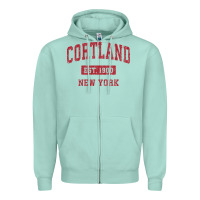 Seafoam Cortland New York NY Vintage Sports Design Red Design Sweat Zipper Hoodie - longCreatives