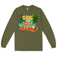 Army Green Sun salt sand Long Sleeve Tee - FaDigitalArtStudio
