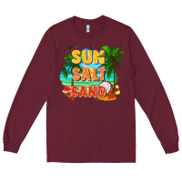 Burgundy Sun salt sand Long Sleeve Tee - FaDigitalArtStudio