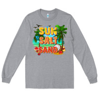 Heather Grey Sun salt sand Long Sleeve Tee - FaDigitalArtStudio