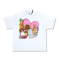White Easter hearts Easter Day Urban Heavy Tee - HowdyJamesFarm