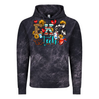 Cloud Black ekg tech Vintage Hoodie - OliviaCreatesArt
