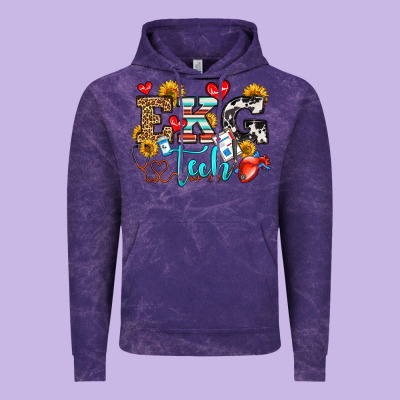 Ekg Tech Vintage Hoodie Designed By Oliviacreatesart
