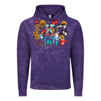 Cloud Purple ekg tech Vintage Hoodie - OliviaCreatesArt