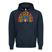 Navy easter and spring with flowers carrots butterfly and sunflower rainbow Zipper Hoodie - Artiststas