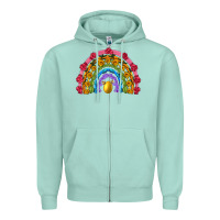 Seafoam easter and spring with flowers carrots butterfly and sunflower rainbow Zipper Hoodie - Artiststas