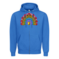 True Royal easter and spring with flowers carrots butterfly and sunflower rainbow Zipper Hoodie - Artiststas