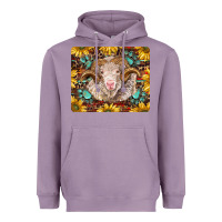 Lavender merino ram with sunflowers and gemstone mousepad Heavyweight Hoodie - BarkalooDesign
