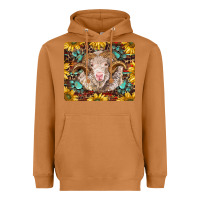 Meerkat merino ram with sunflowers and gemstone mousepad Heavyweight Hoodie - BarkalooDesign