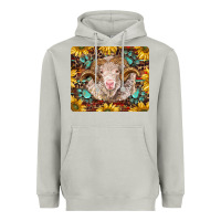 Moon Dust merino ram with sunflowers and gemstone mousepad Heavyweight Hoodie - BarkalooDesign