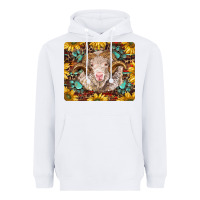 White merino ram with sunflowers and gemstone mousepad Heavyweight Hoodie - BarkalooDesign