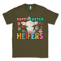 Army Green Happy Easter Heifers Easter Day Classic Tee - HowdyJamesFarm