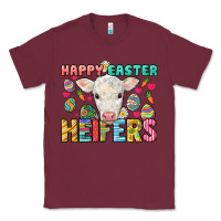 Burgundy Happy Easter Heifers Easter Day Classic Tee - HowdyJamesFarm