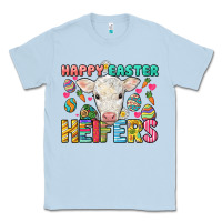 Dusty Blue Happy Easter Heifers Easter Day Classic Tee - HowdyJamesFarm