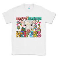 White Happy Easter Heifers Easter Day Classic Tee - HowdyJamesFarm