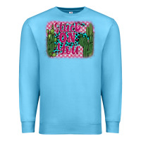 Ocean Blue stuck on you cactus Premium Sweatshirt - BarkalooDesign