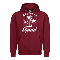 Burgundy Mallorca Squad Beach Summer Surfing Swimming Travel Vacation Zipper Hoodie - longCreatives