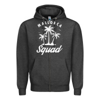 Charcoal Heather Mallorca Squad Beach Summer Surfing Swimming Travel Vacation Zipper Hoodie - longCreatives
