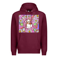 Burgundy Easter Bunny Premium Hoodie - CowhideDigitalArt