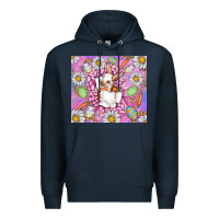 Navy Easter Bunny Premium Hoodie - CowhideDigitalArt
