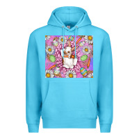 Ocean Blue Easter Bunny Premium Hoodie - CowhideDigitalArt