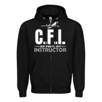 Black CFI CFI Certified Flight Pilot Gift CFI Flying Instructor Zipper Hoodie - longCreatives