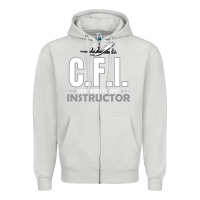 Dove Grey CFI CFI Certified Flight Pilot Gift CFI Flying Instructor Zipper Hoodie - longCreatives
