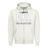 Oatmeal Heather CFI CFI Certified Flight Pilot Gift CFI Flying Instructor Zipper Hoodie - longCreatives