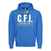 True Royal CFI CFI Certified Flight Pilot Gift CFI Flying Instructor Zipper Hoodie - longCreatives