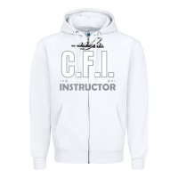 White CFI CFI Certified Flight Pilot Gift CFI Flying Instructor Zipper Hoodie - longCreatives