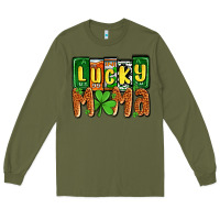 Army Green St. Patrick's lucky mama Long Sleeve Tee - OliviaCreatesArt