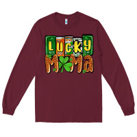 Burgundy St. Patrick's lucky mama Long Sleeve Tee - OliviaCreatesArt