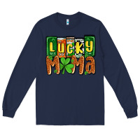 Navy St. Patrick's lucky mama Long Sleeve Tee - OliviaCreatesArt