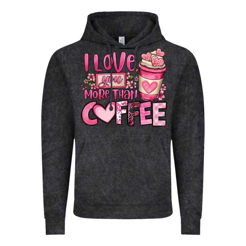 I Love You More Than Coffee Valentines Day Vintage Hoodie by OliviaCreatesArt | Teevron