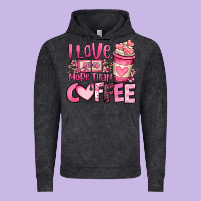 I Love You More Than Coffee Valentines Day Vintage Hoodie Designed By Oliviacreatesart