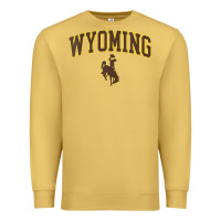 Antique Gold Womens Wyoming Cowboys Apparel Fan Favorite Arch Premium Sweatshirt - longCreatives