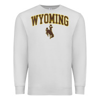 Dove Grey Womens Wyoming Cowboys Apparel Fan Favorite Arch Premium Sweatshirt - longCreatives