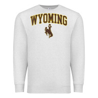 Oatmeal Heather Womens Wyoming Cowboys Apparel Fan Favorite Arch Premium Sweatshirt - longCreatives