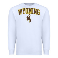 White Womens Wyoming Cowboys Apparel Fan Favorite Arch Premium Sweatshirt - longCreatives