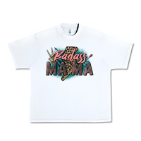 White Badass Mama Mother's Day png sublimation design do Urban Heavy Tee - CowGirlArtShop