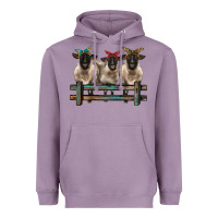 Lavender 3 sheeps suffolk ewe with bandanas and fence Heavyweight Hoodie - BarkalooDesign