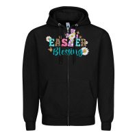 Black easter blessing with  cross Zipper Hoodie - Artiststas