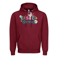 Burgundy easter blessing with  cross Zipper Hoodie - Artiststas