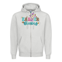 Dove Grey easter blessing with  cross Zipper Hoodie - Artiststas