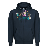 Navy easter blessing with  cross Zipper Hoodie - Artiststas