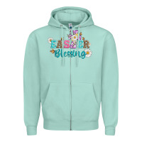 Seafoam easter blessing with  cross Zipper Hoodie - Artiststas