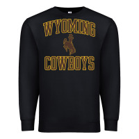 Black Wyoming Cowboys Men's Apparel Gameday Arch Over Cowboys Sweat Premium Sweatshirt - longCreatives