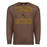 Chestnut Wyoming Cowboys Men's Apparel Gameday Arch Over Cowboys Sweat Premium Sweatshirt - longCreatives