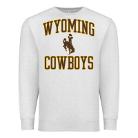 Oatmeal Heather Wyoming Cowboys Men's Apparel Gameday Arch Over Cowboys Sweat Premium Sweatshirt - longCreatives