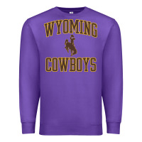 Purple Wyoming Cowboys Men's Apparel Gameday Arch Over Cowboys Sweat Premium Sweatshirt - longCreatives